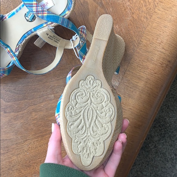 plaid wedge heels - Picture 3 of 3